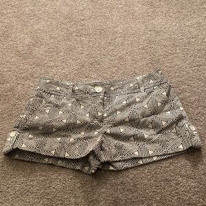 Express Black and White Geometric Women Shorts